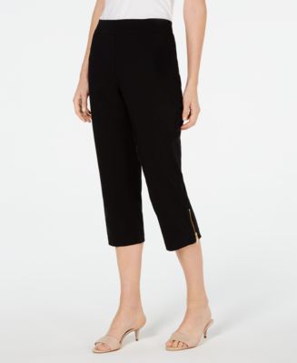 JM Collection Studded Zipper-Hem Cropped Pants, Created for Macy's - Macy's