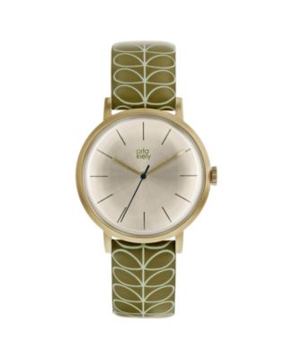 Orla Kiely Watch Green Leather Strap With Buckle Closure Macy s