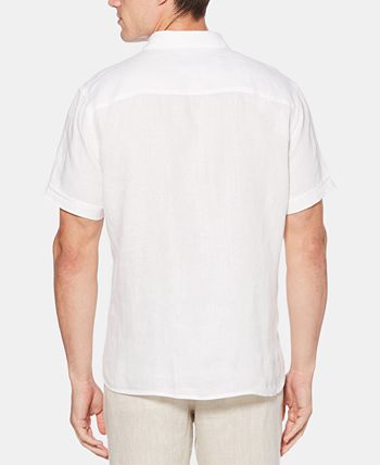 Perry Ellis Men's Linen Short-Sleeve Button-Front Shirt - Macy's
