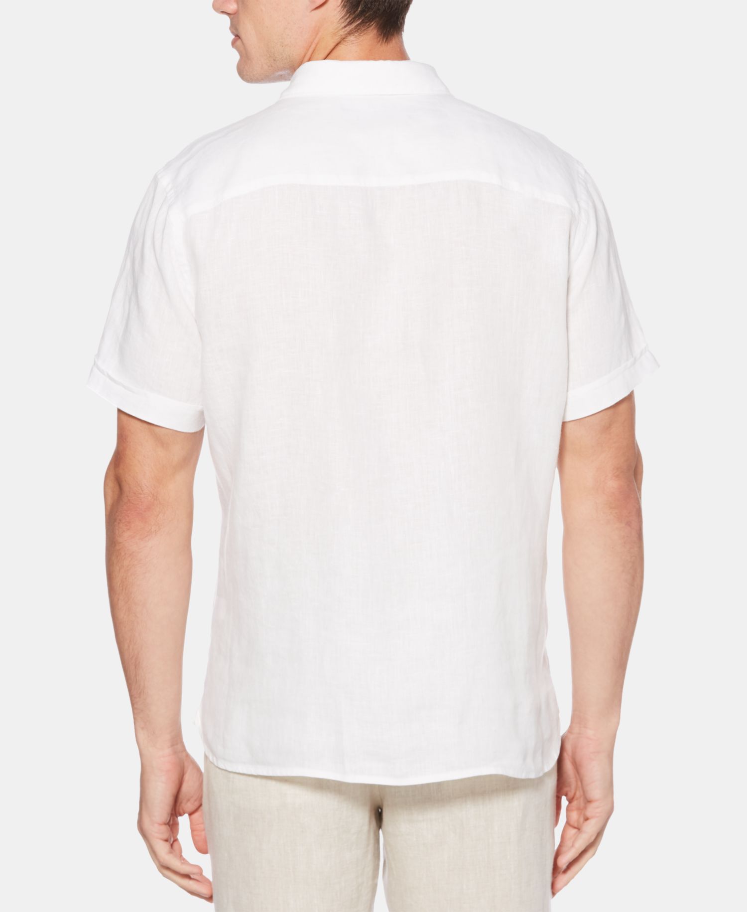 Men's Linen Short-Sleeve Button-Front Shirt