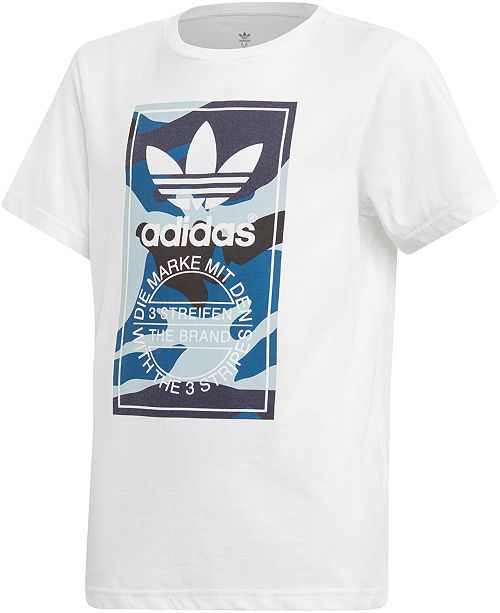 Adidas Big Boys Camo Print Logo T Shirt Reviews Shirts Tops