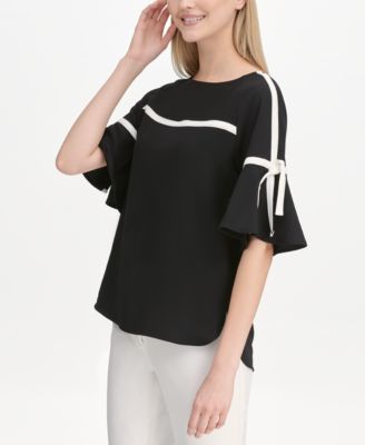 calvin klein flutter sleeve top