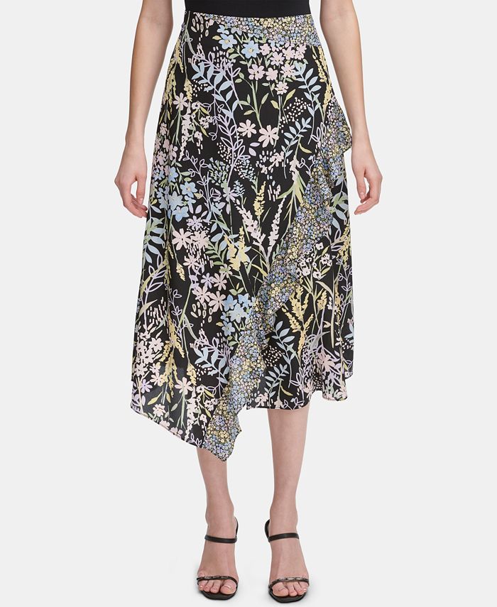 Calvin Klein Ruffle-Trim Midi Skirt & Reviews - Skirts - Women - Macy's