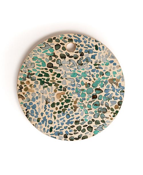 Deny Designs Blue Speckled Painting Watercolor Stains Round