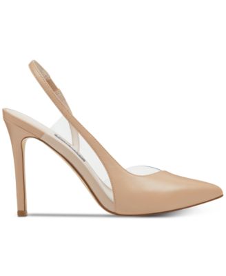 nine west toffee vinyl slingback pumps