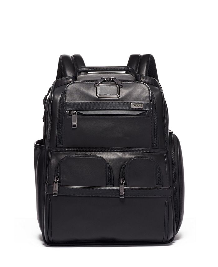 TUMI Alpha 3 Leather Compact Laptop Brief Backpack - Macy's