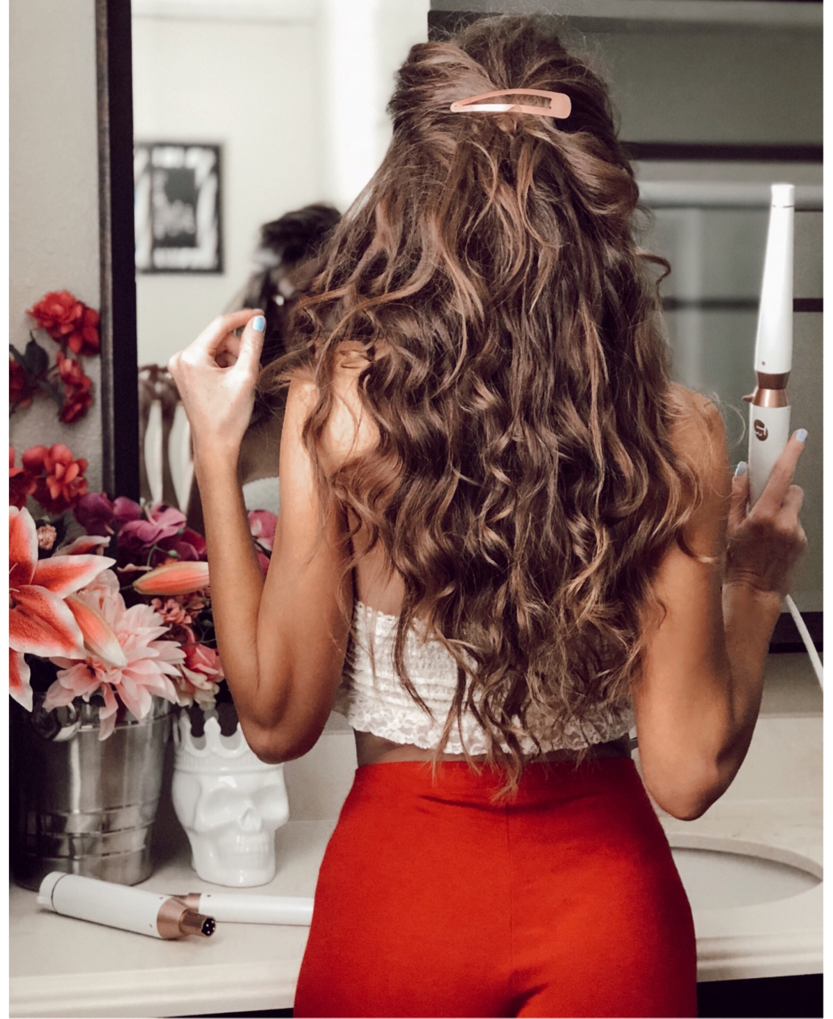 T3 Bodywaver 1.75" Professional Ceramic Styling Iron For Waves And Volume (white & Rose Gold) In 0