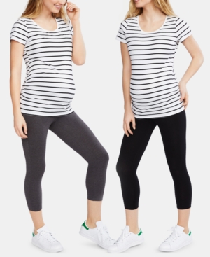 BumpStart Maternity 2pk Under Belly Crop Leggings