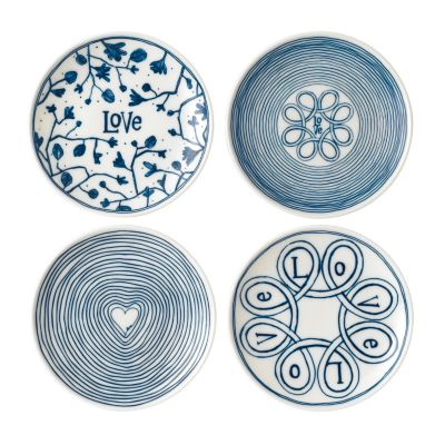 ED Ellen Degeneres - Blue Love Plate 6" Set/4 Mixed