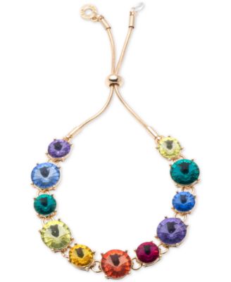 Anne Klein - Gold-Tone Rainbow Slider Bracelet