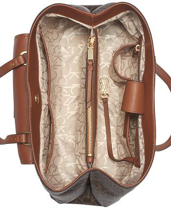 Calvin klein sales delancy leather satchel