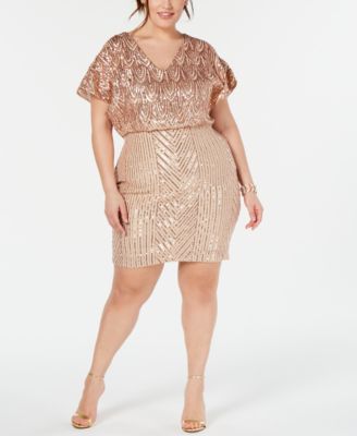 Betsy & Adam Plus Size Embellished Blouson Dress - Macy's