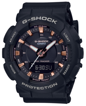 image of G-shock Women-s Analog-Digital Step Tracker Black Resin Strap Watch 49.5mm