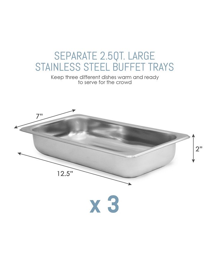 7.5Qt Triple Buffet Server Oven Safe Pan – Shop Elite Gourmet