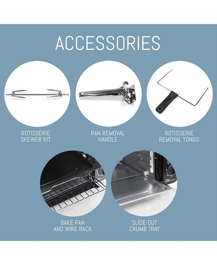 Elite Gourmet Elite Cuisine 23L Countertop Toaster Oven Rotisserie
