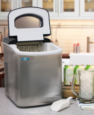 Elite Gourmet Mr. Freeze Stainless Steel Portable Ice Maker