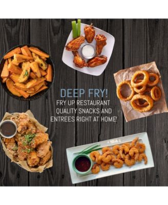 Elite Gourmet Elite Platinum 4.5Qt Triple Basket Deep Fryer with Adjustable Temp/Timer Control and Immersion Heating Element, 1700W