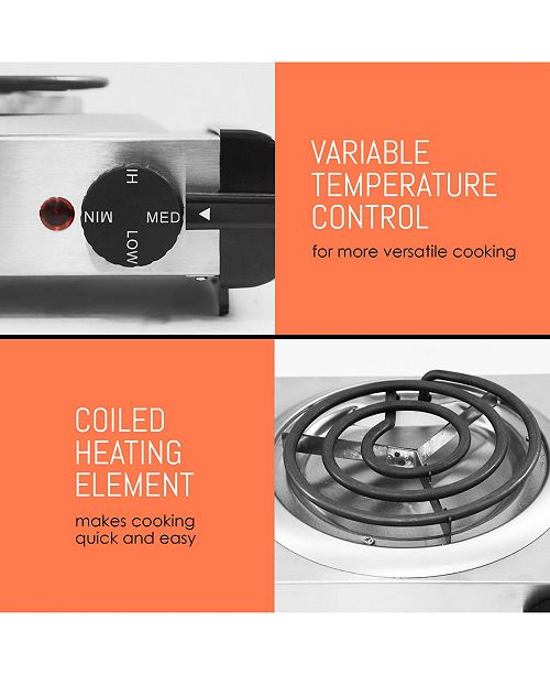 Elite by MaxiMatic Elite Cuisine Electric Double Coil Burner Hot Plate