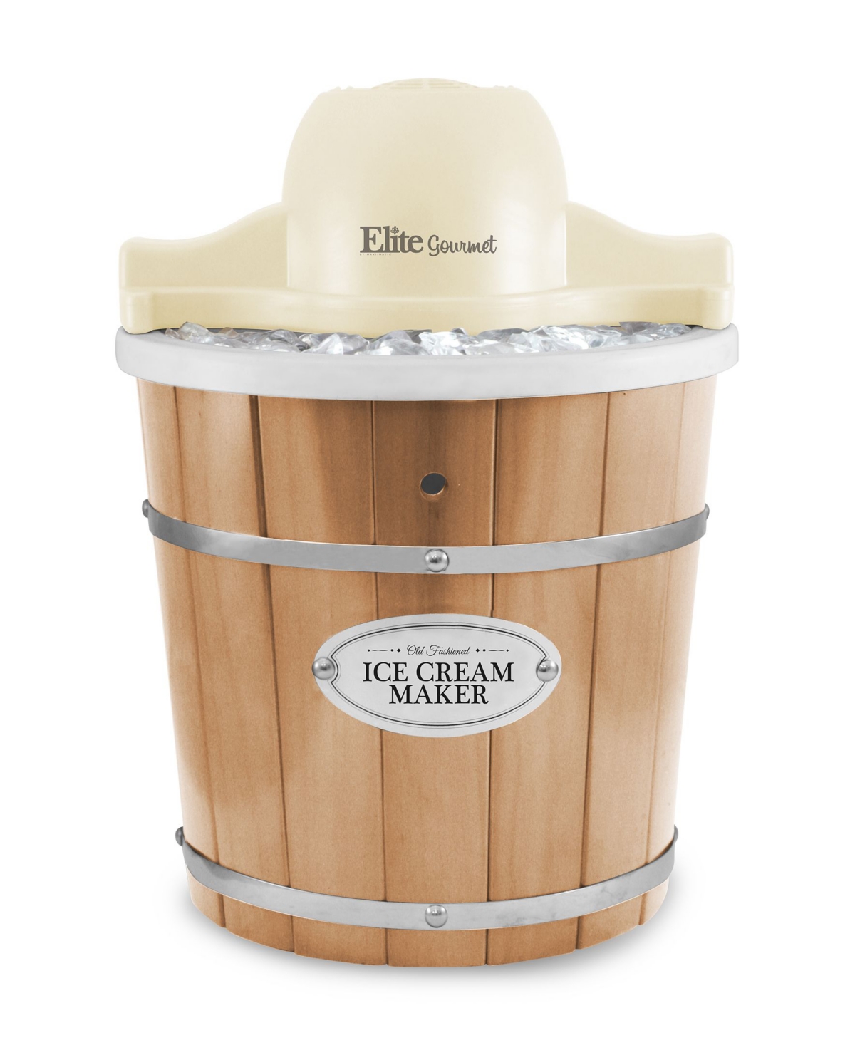 Elite Gourmet - 4 qt Old Fashioned Electric Ice Cream Maker - Cream