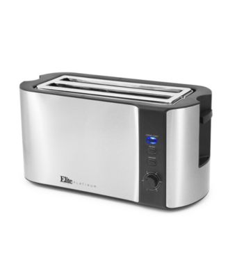 4-Slice Long Slot Toaster, 6 Toast Settings, Slide Out Crumb Tray, Extra Wide 1.5" Slots for Bagels