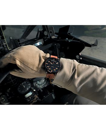 Hamilton - Men's Swiss Automatic Khaki Pilot Brown Leather Strap Watch 42mm