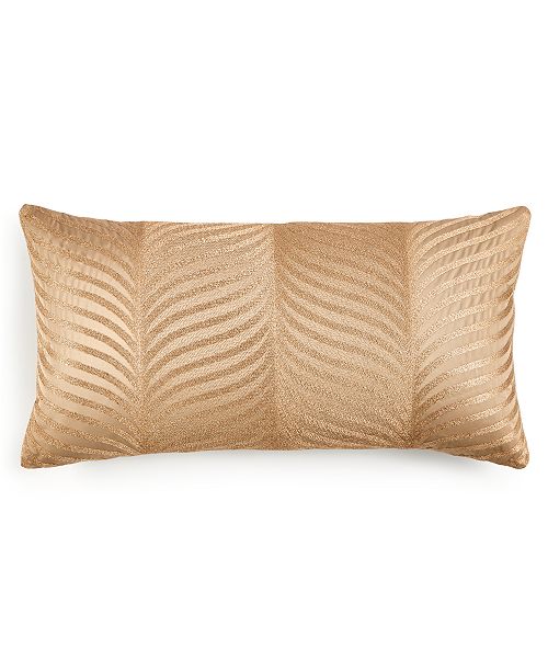 Home Design Studio Deco Leaf Embroidered 14" x 26" Decorative Pillow