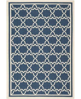 Courtyard CY6916 Navy and Beige 5'3" x 7'7" Sisal Weave Outdoor Area Rug