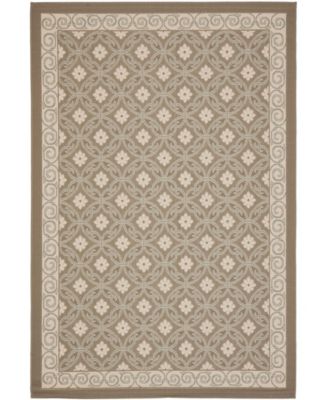 Courtyard CY7810 Dark Beige and Beige 5'3" x 7'7" Outdoor Area Rug
