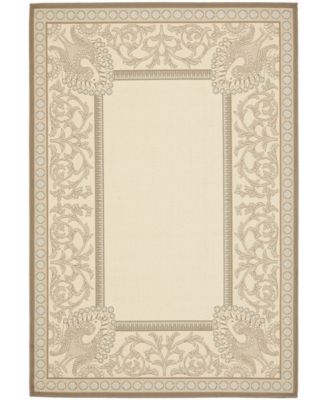 Courtyard CY7514 Beige and Dark Beige 5'3" x 7'7" Sisal Weave Outdoor Area Rug