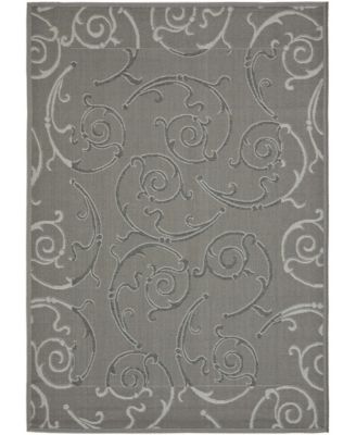 Courtyard CY7108 Anthracite and Light Gray 5'3" x 7'7" Outdoor Area Rug