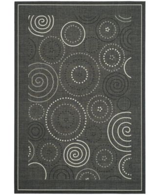 Courtyard CY1906 Black and Sand 5'3" x 7'7" Outdoor Area Rug