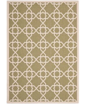 Courtyard CY6032 Green and Beige 5'3" x 7'7" Outdoor Area Rug