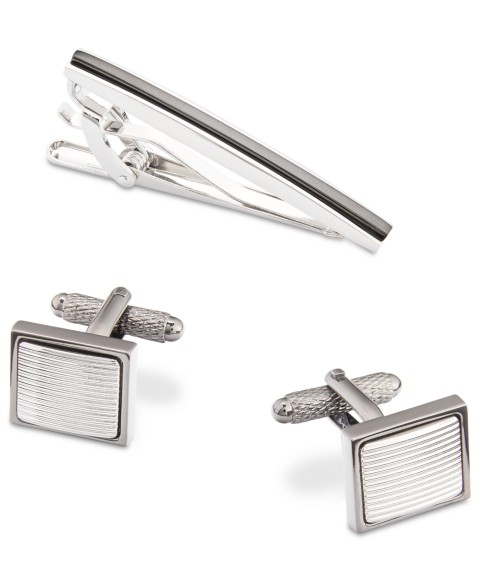 Мужские аксессуары Perry Ellis Portfolio Two-Tone Tie Bar & Cuff Links Set