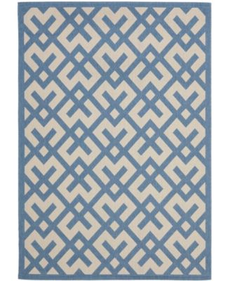 Courtyard CY6915 Beige and Blue 8' x 11' Outdoor Area Rug