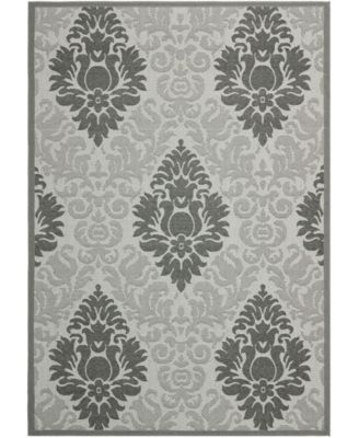 Courtyard CY7133 Light Gray and Anthracite 5'3" x 7'7" Sisal Weave Outdoor Area Rug