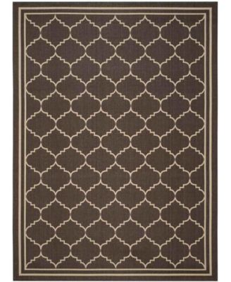 Courtyard CY6889 Chocolate and Cream 8' x 11' Sisal Weave Outdoor Area Rug