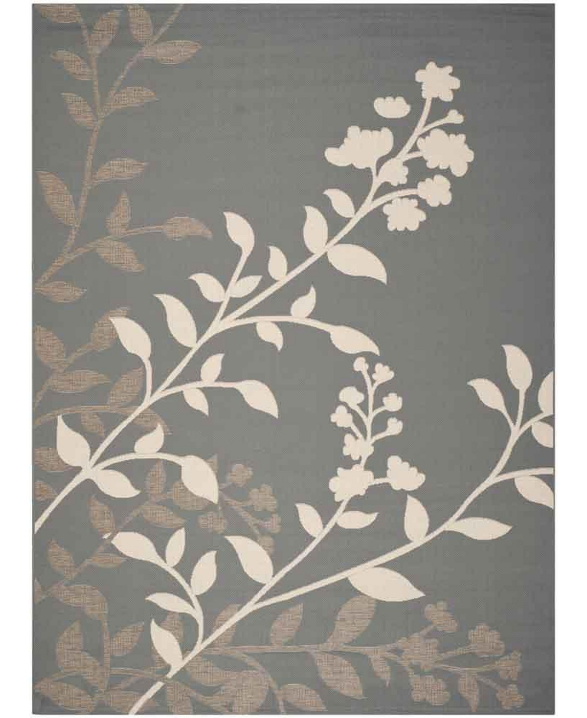 Safavieh Courtyard Anthracite and Beige 8' x 11' Sisal Weave Outdoor Area Rug - Black