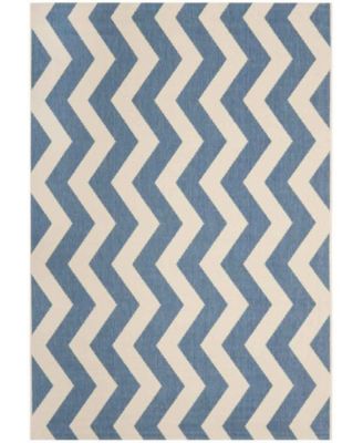 Courtyard CY6245 Blue and Beige 5'3" x 7'7" Sisal Weave Outdoor Area Rug