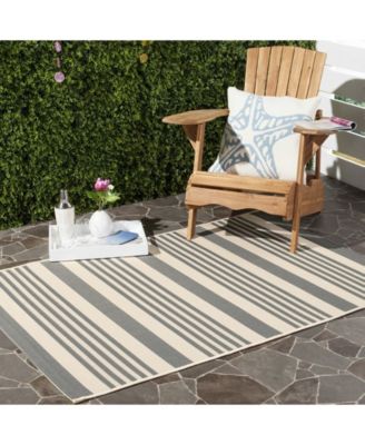 Courtyard CY6062 Gray and Bone 5'3" x 7'7" Outdoor Area Rug