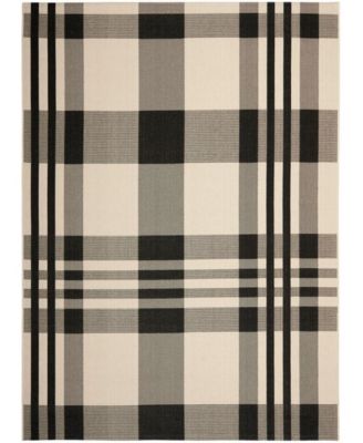 Courtyard CY6201 Black and Bone 8' x 11' Sisal Weave Outdoor Area Rug