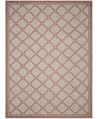 Courtyard CY8474 Red and Beige 8' x 11' Sisal Weave Outdoor Area Rug