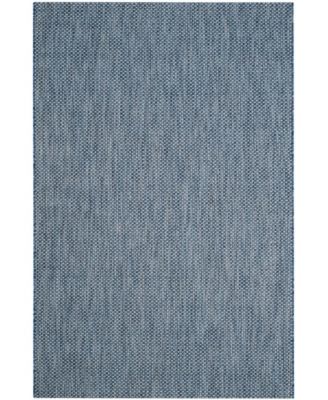 Courtyard CY8521 Navy and Gray 5'3" x 7'7" Sisal Weave Outdoor Area Rug