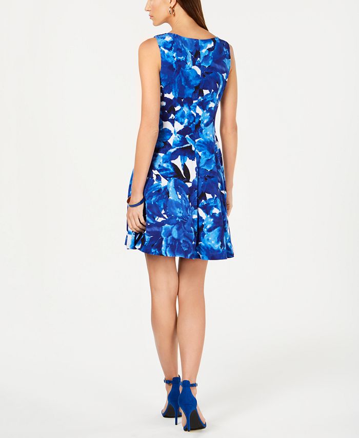 Connected Printed Fit & Flare Dress - Macy's