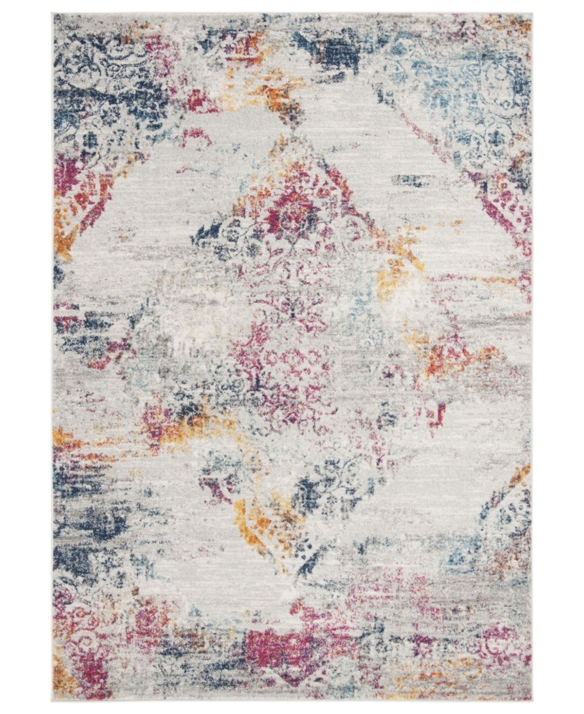 Safavieh Madison MAD157R Light Gray and Fuchsia 9' x 12' Sisal Weave Area Rug - Light Gray