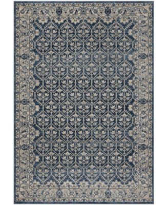 Brentwood BNT869 Navy and Light Gray 8' x 10' Area Rug