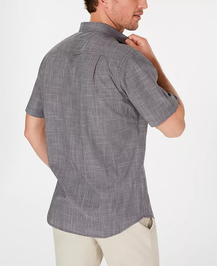 Men's Texture Check Stretch Cotton Shirt - thumbnail 4
