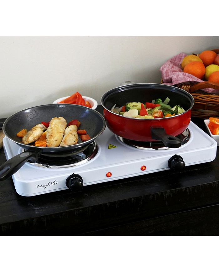 MegaChef Electric Easily Portable Ultra Lightweight Dual Coil Burner