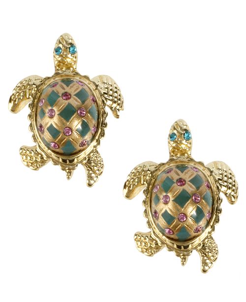 Betsey Johnson Gold-Tone Turtle Stud Earrings & Reviews - Fashion Jewelry - Jewelry & Watches ...