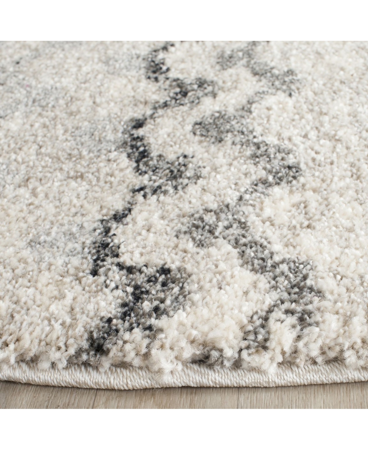 Safavieh Retro RET2136and Gray 6' x 6' Round Area Rug - Cream