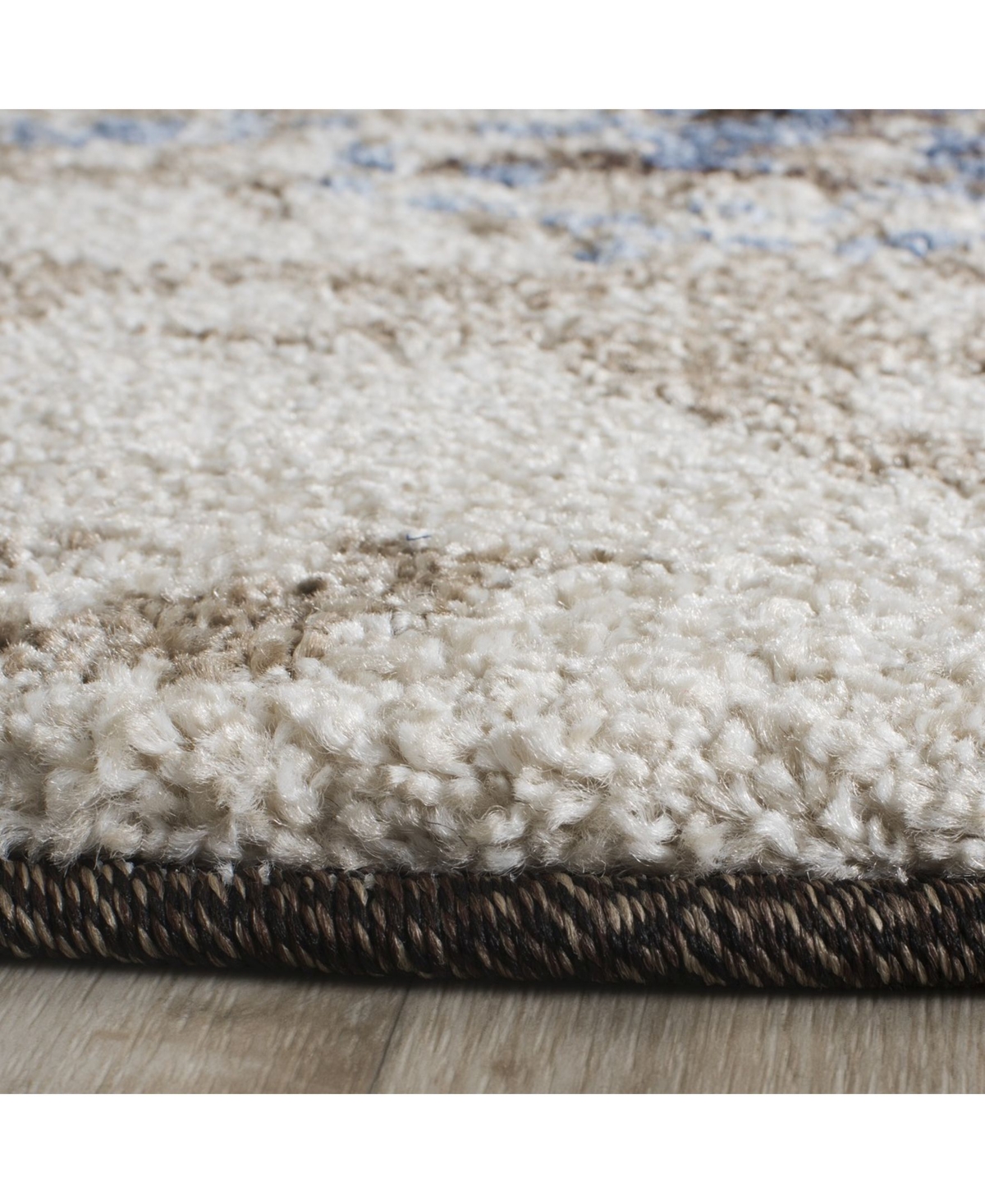 Safavieh Retro RET2138and Blue 6' x 6' Round Area Rug - Cream